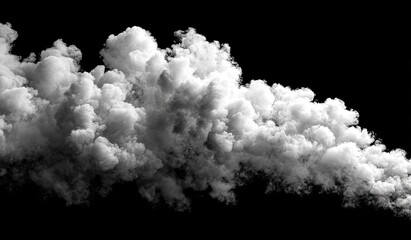 Dense white smoke cloud against black background