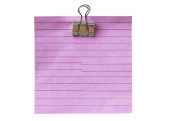 Pink lined note clipped
