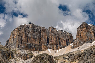 Fototapeta premium nature sceneries from the Pordoi Pass, Dolomites, Italy