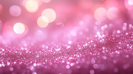 Beautiful pink glitter background with bokeh lights, ideal for adding a touch of sparkle to your designs