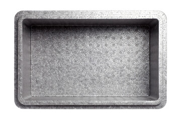 Empty gray styrofoam box isolated on white background, Top view