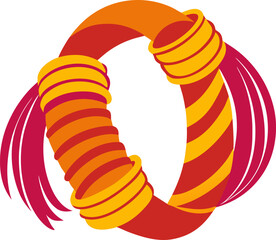 Fabric-wrapped bangles  Silhouette black  vector white background