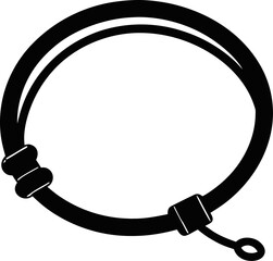  Leather cord bracelet Silhouette black  vector white background