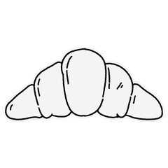 doodle illustration of croissant pastry