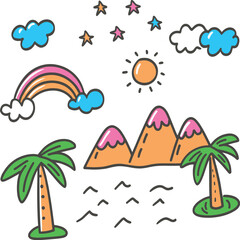  Colorful Horizon with Glowing Sun