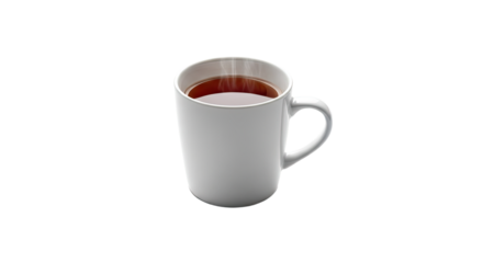 White Ceramic Mug Filled with Hot Tea.