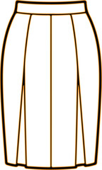 Classic pencil skirt with pleated front detail