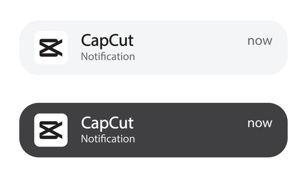 CapCut App Notification UI Mockup, Editorial&nbsp;Use&nbsp;Only