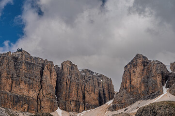 nature sceneries from the Pordoi Pass, Dolomites, Italy