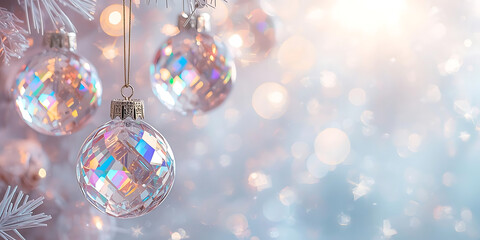 Fototapeta premium Iridescent Disco Ball Ornaments