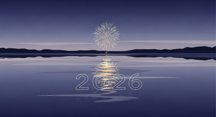 Blue ocean wave under a sunset with clouds and a light reflection on the sea at the beach coast