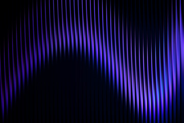 Dark abstract background with a flowing pattern of vertical neon glass effect