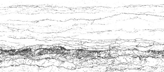 Black and white abstract textured background with horizontal lines and granular details vector