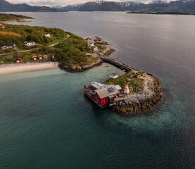 Senja Island in norway in summer aerial view