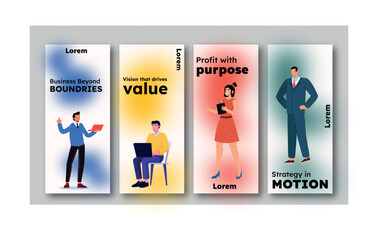 Modern Business Mindset Banner – Vision, Strategy, Profit & Growth Concepts.