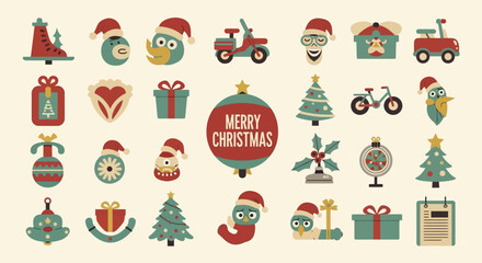 Fototapeta premium christmas icons set