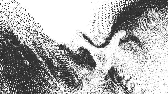 Abstract black and white halftone pattern with organic shapes and textures vector