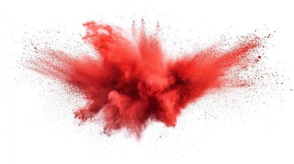 Dramatic red powder explosion showcases the beauty of motion in a studio shot