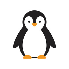 Cute cartoon penguin illustration simple flat design.