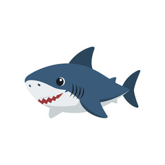 Cute Cartoon Shark Illustration.
