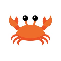 Cute Orange Crab with Big Eyes and Claws.