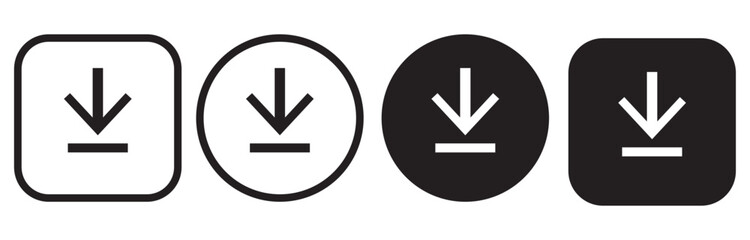 Set of download icon symbols vector © BEN HDA