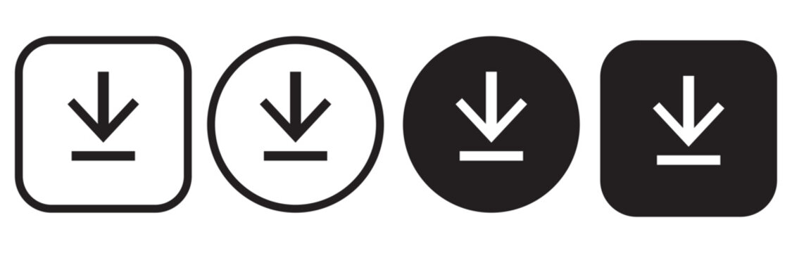 Set of download icon symbols vector
