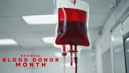 National Blood donor month. Honoring Lifesaving Donors. Blood donor concept video.