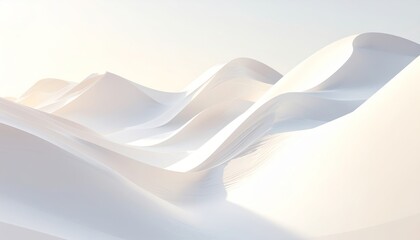 Soft Flowing Abstract White Curves