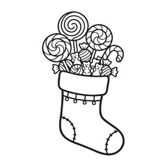 vector illustration of a candy cane coloring pages coloring book Christmas