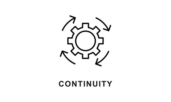 Continuity vector icon isolated on white background