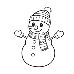 snowman with hat coloring book coloring pages Christmas