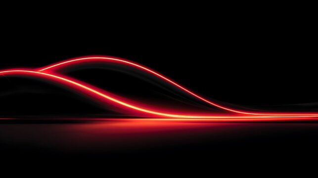 Abstract red light trails on a black background create a modern design