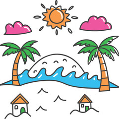 Warm Island Day in Crayon