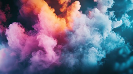 Abstract cloudscape with vibrant colors creates a dreamy and ethereal atmosphere