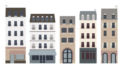 Vector Parisian Building Set – Flat Vector Architecture Set