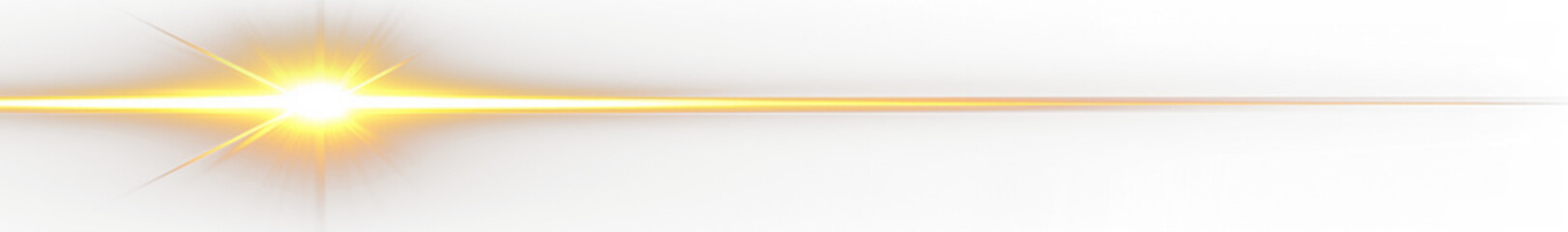 Horizontal lens flare light beam isolated on transparent background