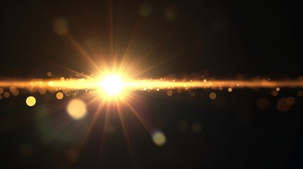 Golden light streaks across a dark background, creating a warm and inviting atmosphere with bokeh effect