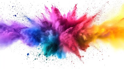 Colorful explosion of powder creates a vibrant and dynamic visual effect