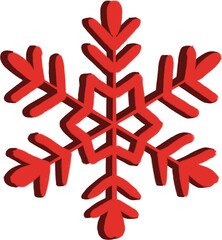 red snowflake on white background