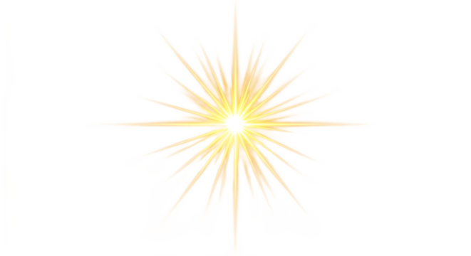 Bright yellow and white light burst with radiant rays on a dark green background, creating a dazzling starburst graphic effect.