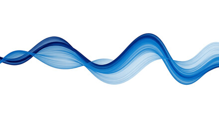 Abstract blue wavy lines flowing design element with smooth gradients on a solid green background, modern digital graphic concept.