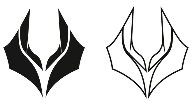 Abstract geometric symbol in black and white. Minimalist emblem for modern brands or logos, representing innovation, strength, and unique design concepts