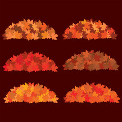 Colorful of Maple Leaf Piles Collection