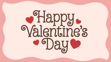 Happy valentines day greeting card with hearts on pink background romantic holiday concept and celebration