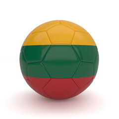 Lithuania soccer ball, a symbolic 3D render representing Baltic sports and national pride