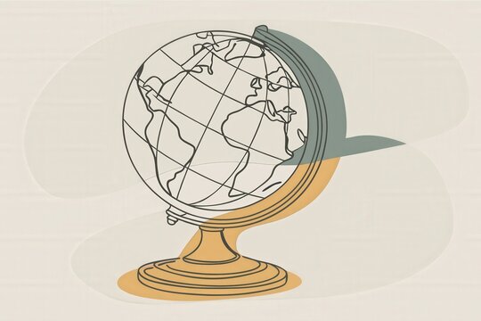 a globe with a shadow on it