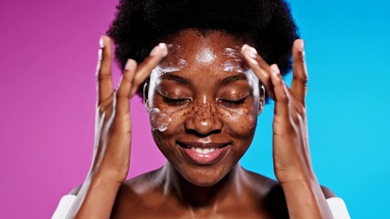 Freckles Skincare Cream on Her Face Fashion Backgrounds