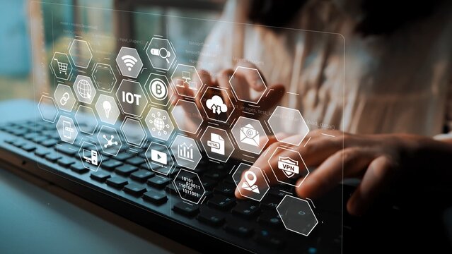 AI and IoT form an intelligent digital infrastructure linking data, connectivity, analytics, blockchain, cloud, and security systems in a seamless network. Marrow - Powered by Adobe