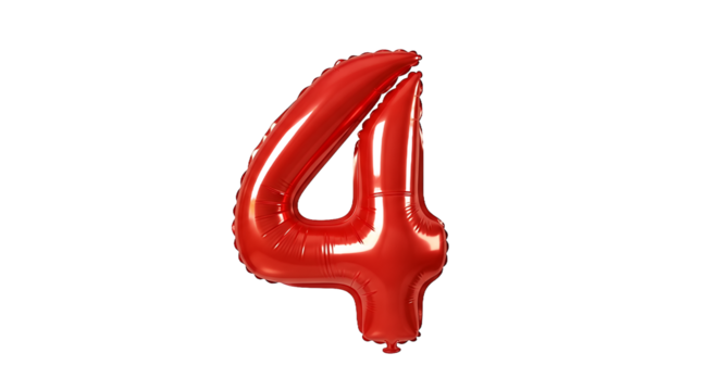 Red Number 4 Balloon Celebration Birthday Anniversary Event Party Decoration